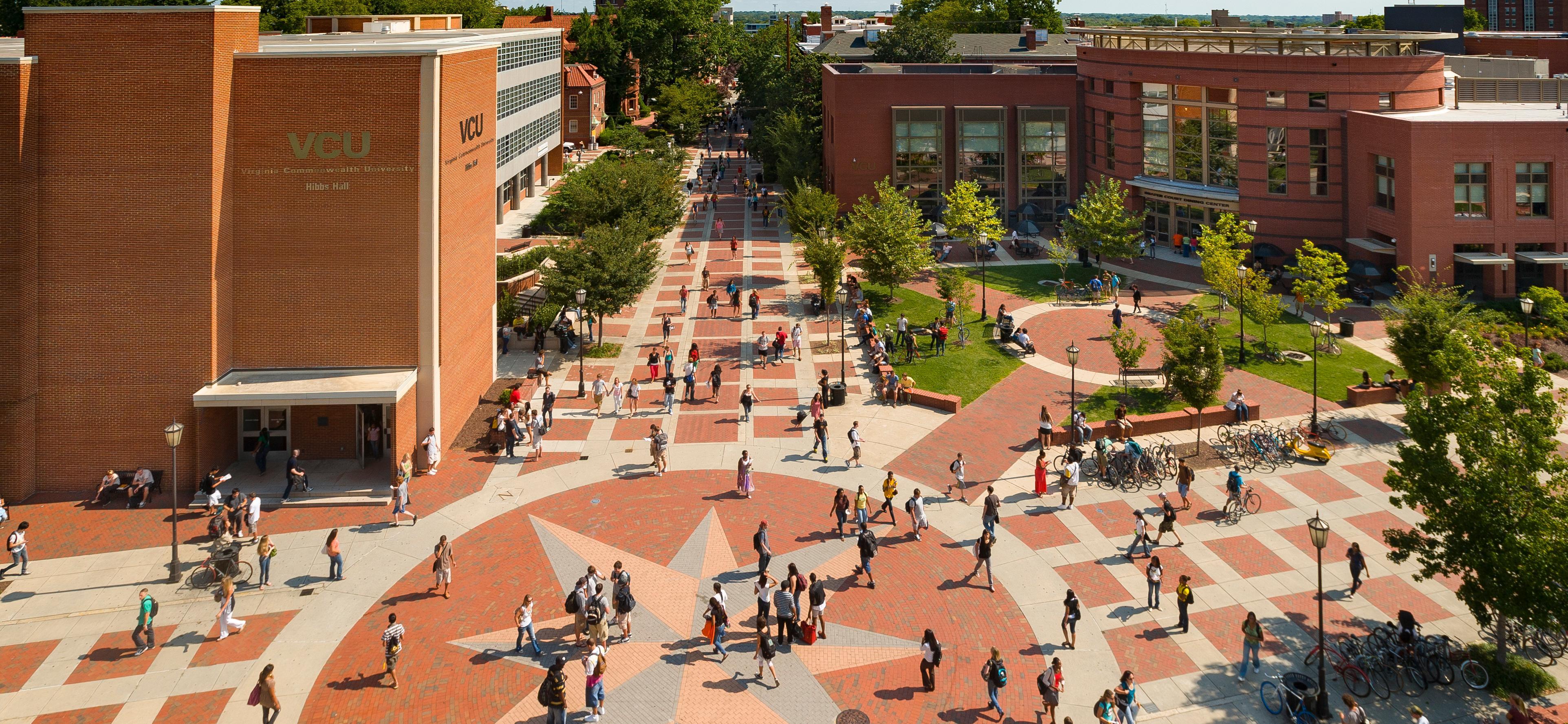 Students walking on campus