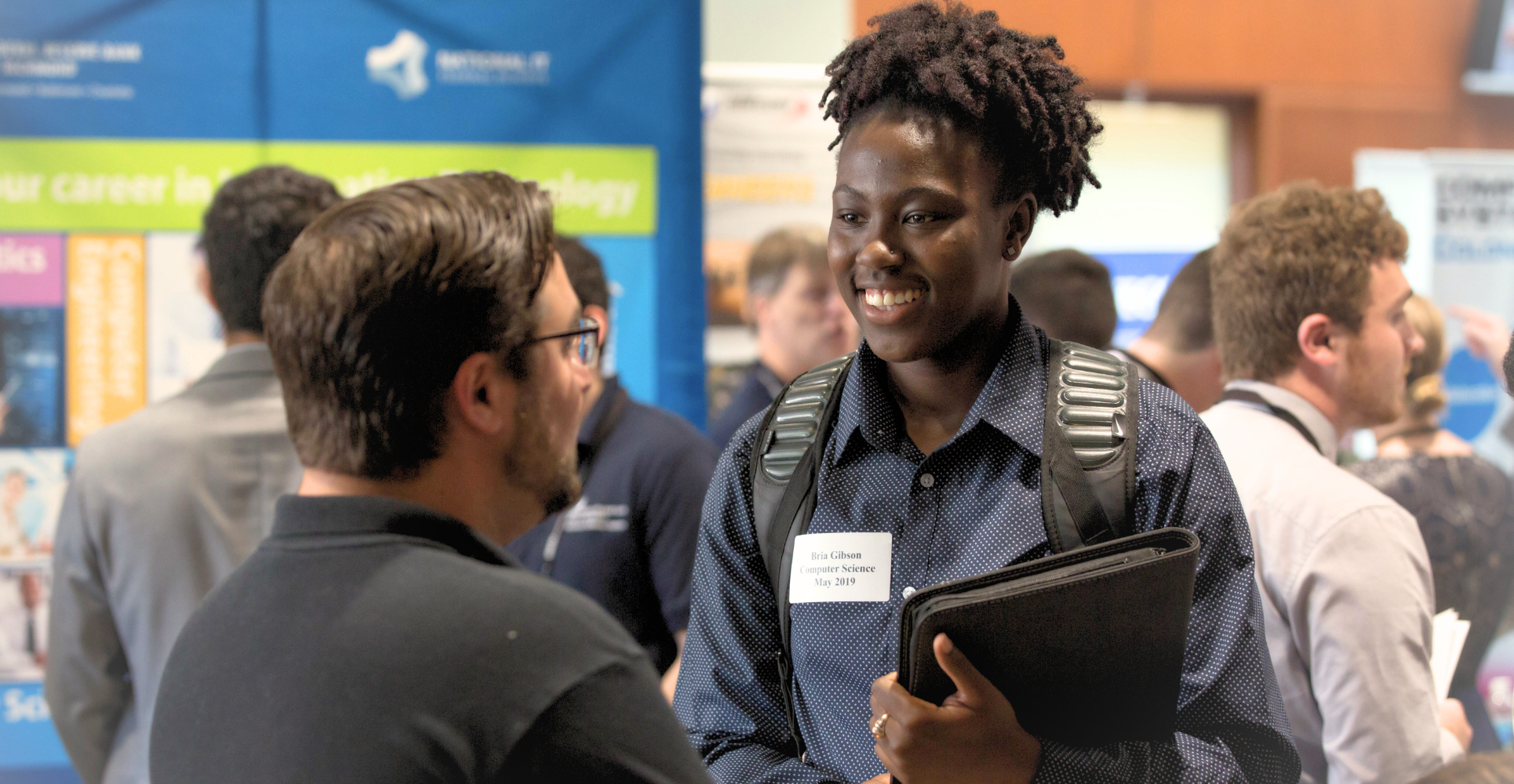 VCU student engaging with employers